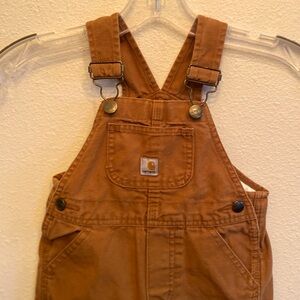 Carhartt Tan Cotton Canvas One-Piece Bib Overalls Baby Size 18M Unisex Preowned